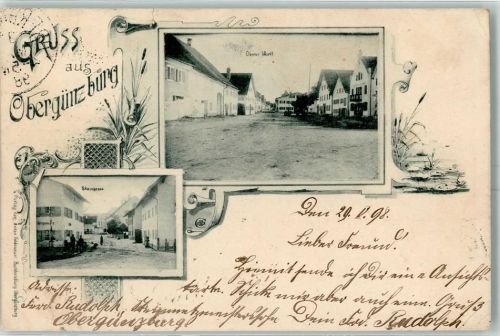 Obergünzburg 1898 Oberer Markt Steingasse