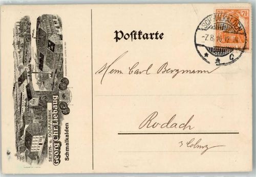 Schmalkalden 1916 Seifen- und Sodafabrik Georg Chr. Liebaug Postkarte