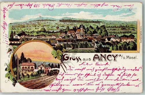 Ancy 1904 Gruss aus Bahnhof AK