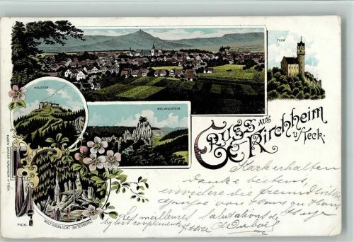 Kirchheim 1900 Gruss aus - Burg, Wolfsschlucht, AK