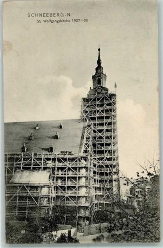 Lindenau 1908 St. Wolfgangskirche Bau Gerüst