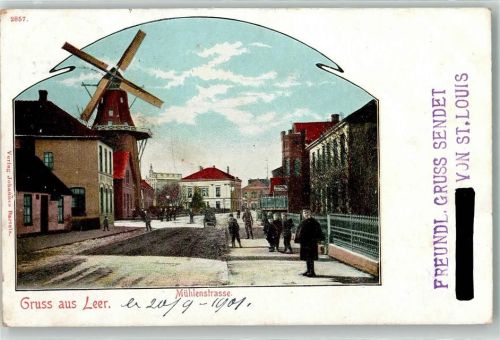 Leer 1901 Mühlenstraße Windmühle