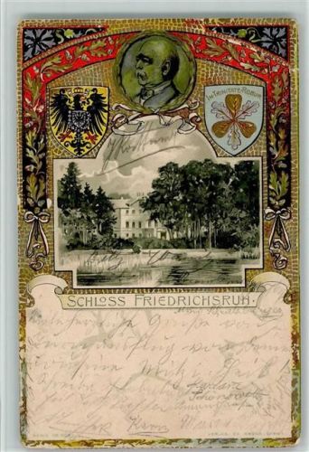 Friedrichsruh 1904 Lithographie / Prägedruck Schloss Friedrichsruh Porträt Otto v. Bismarck