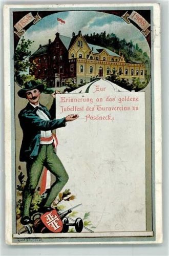 Pößneck 1909 Goldenes Jubelfest des Turnvereins sign. Gust. Ehrhardt