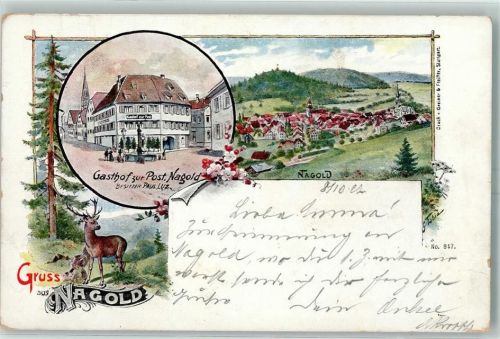 Nagold Gasthaus Zur Post Bes Paul Luz Hirsch sign Fabia