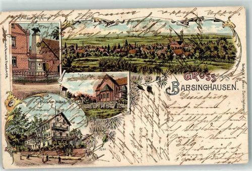 Barsinghausen 1900 Kriegerdenkmal Kirche Deister Hotel