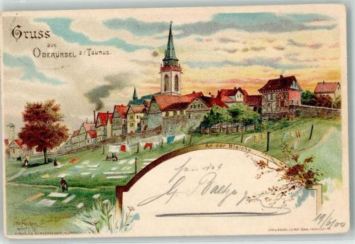 Oberursel 1900 an der Bleiche sign. Otto Fleckem
