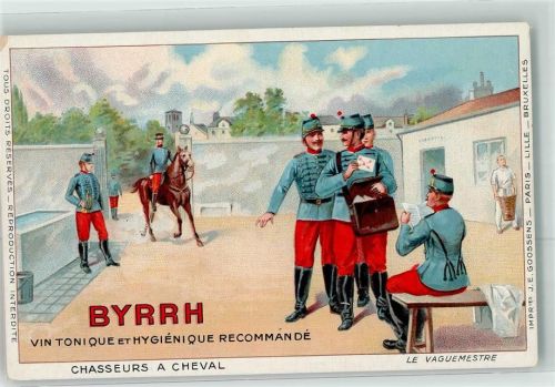 Chasseurs a Cheval Le Vaguemestre Soldaten Briefträger Collection BYRRH Lithographie