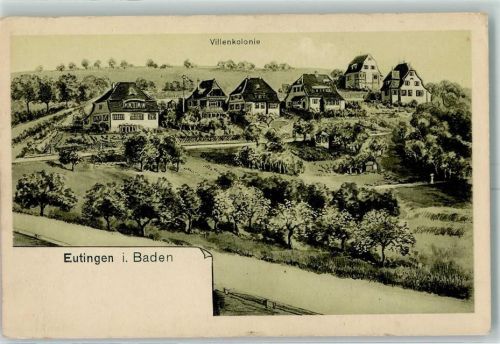 W7530 Eutingen an der Enz Villenkolonie AK Pernat Künstlerkarte
