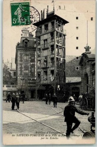 Paris 1907 Feuerwehr Sapeurs Pompiers de la ville de Paris AK