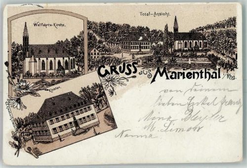Marienthal 1899 Wallfahrts-Kirche Kloster