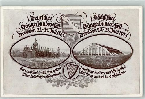 Dresden 1. Deutsches Sängerbundesfest 1865-1925 + Sonderstempel