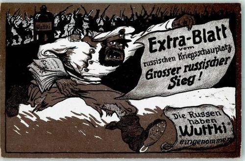 Die Russen haben Wuttki eingenommen Karikatur AK