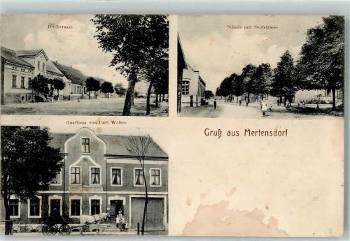 Mertensdorf Dorfstraße Schule Gasthaus Carl Wolter