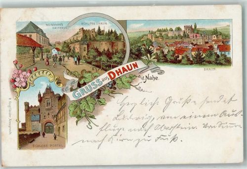 Dhaun 1902 Weinmanns Gasthaus Schloss