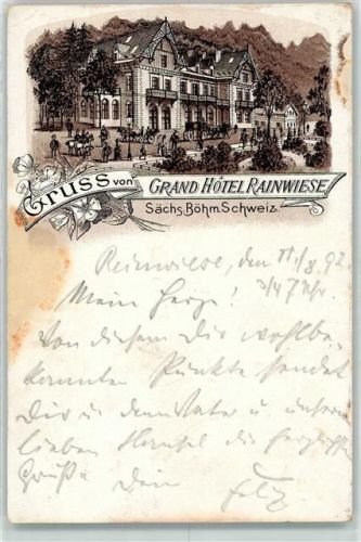 Rainwiese 1892 Grand Hotel Rainwiese Vorläufer