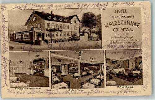 Colditz Hotel u. Pensionshaus Waldschänke Mokkazimmer Speisezimmer Gastzimmer