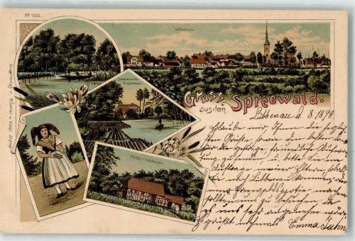Lübbenau 1898 Spreewald Schniedermühle Tracht Mühle