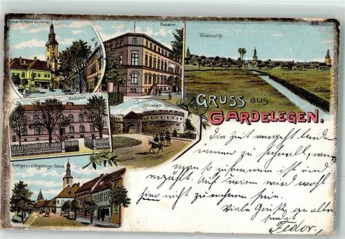 Gardelegen 1906 Rathaus Kaiser Wilhelm Denkmal Realschule Kaserne
