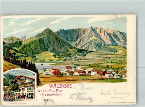 Walchsee 1901 Gasthaus zur Post Fischerwirt