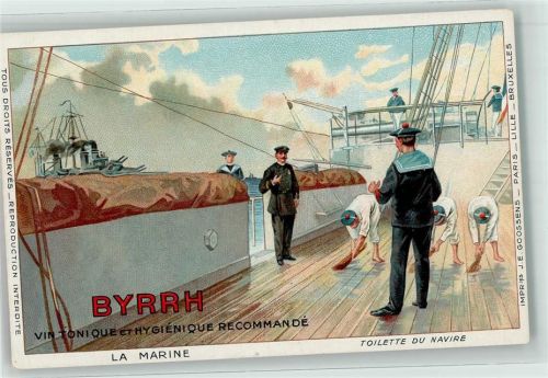 Marine Toilette du Navire AK Collection BYRRH Lithographie