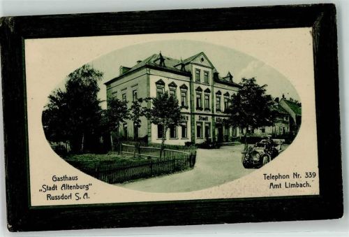 Limbach-Oberfrohna OT. Russdorf Gasthaus Stadt Altenburg Oldtimer Passepartout