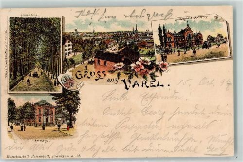 Varel 1897 Grosse Allee Rathaus Gerichtsgebäude Marktplatz