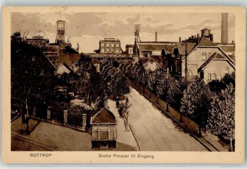 Bottrop Bahnpost Oberhausen Zug 238 9.12.27 Zeche Prosper III. Eingang