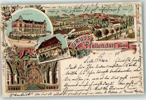 Pfullendorf 1898 Kircheinneres Altaransicht Amtsgericht Bahnhof