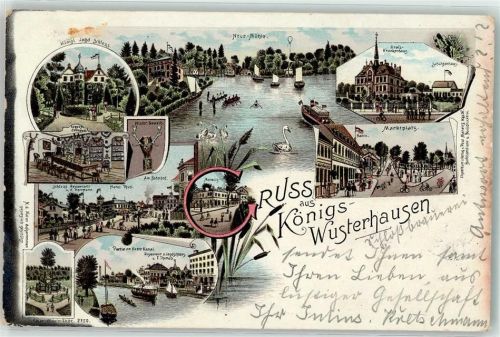 Königs Wusterhausen 1898 Neue Mühle Kgl. Jagd-Schloß Marktplatz Kreiskrankenhaus