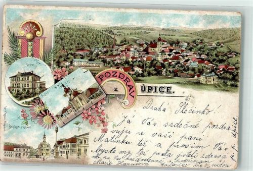 Upice 1901 Namesti s Ranice Skola