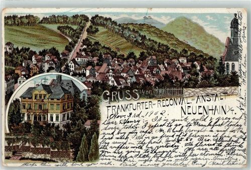 Neuenhain 1902 Frankfurter Reconval. Anstalt Lithographie