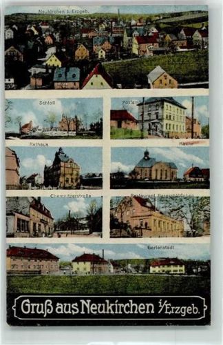 Neukirchen Schloss Postamt Rathaus Kirche Chemnitzerstraße