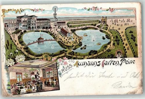 Peine 1899 Gasthaus Etablissement Aumann's Garten Gaststube