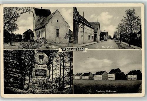 Watenstedt Landpost Watenstedt Kriegerdenkmal Dorfstraße Siedlung Hallendorf