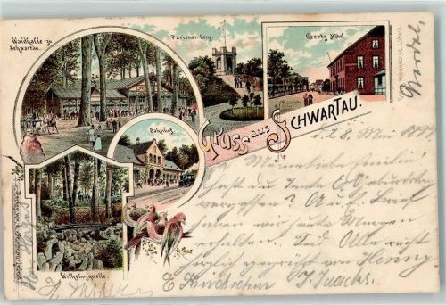 Bad Schwartau 1899 Waldhalle Pariener Berg Geertz Hotel Bahnhof Wilhelmsquelle
