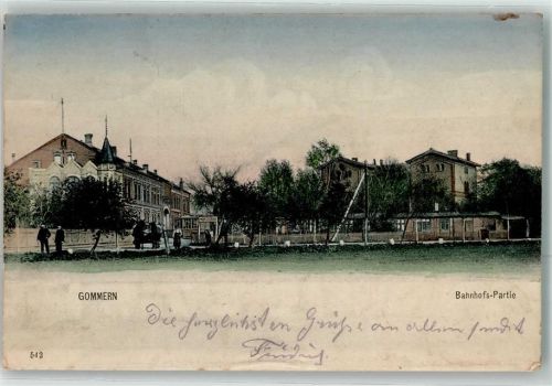 Gommern 1904 Am Bahnhof Bahnpoststempel