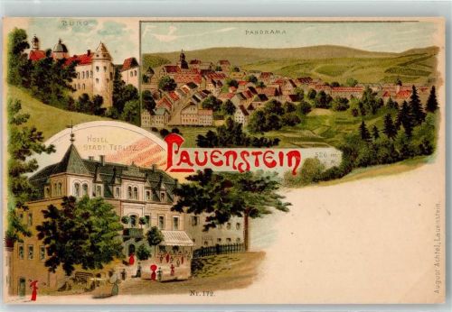 01778 O8246 Lauenstein , Sachs - Burg Lauenstein Hotel Stadt Teplitz