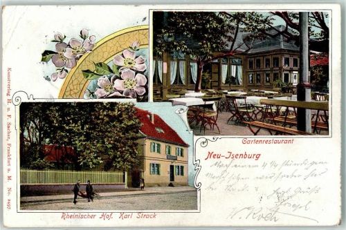 Neu-Isenburg 1904 Gasthaus Rheinicher Hof Gartenrestaurant