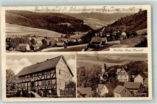Wichte Gasthaus Fink Kirche Bahnpost Kassel Zug 4614