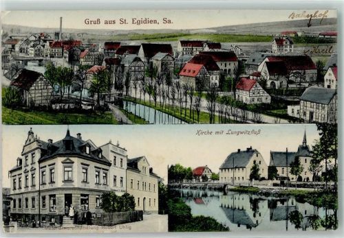 St. Egidien Kirche mit Lungwitzfluß
