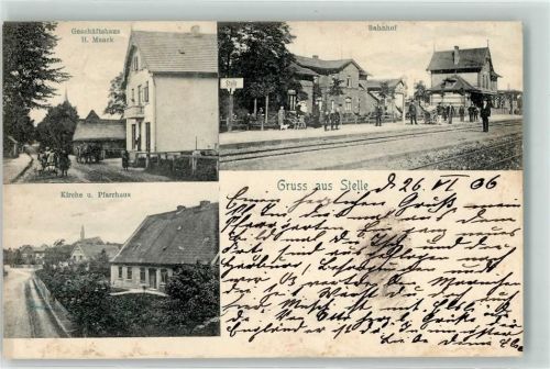 Stelle 1906 Bahnhof Kirche u. Pfarrhaus