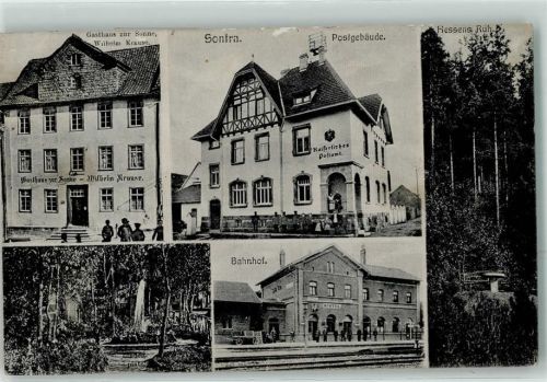 Sontra 1920 Gasthaus zur Sonne Postgebäude Bahnhof