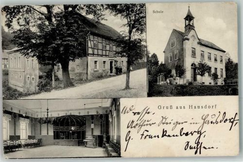 Hausdorf Schule Gasthaus Saal Kronleuchter Gruss