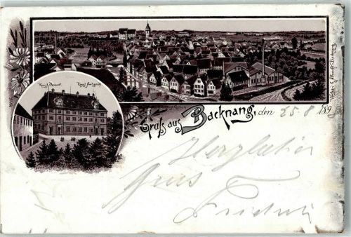 Backnang 1898 Königl. Oberamt Kgl. Amtsgericht