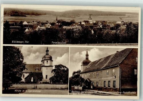 Eßleben Kirche Kriegerdenkmal Gasthaus zur grünen Linde