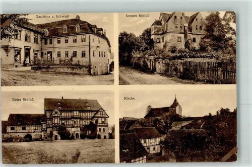 Mihla Gasthaus z. Schwan Graues Schloss Rotes Schloss Kirche