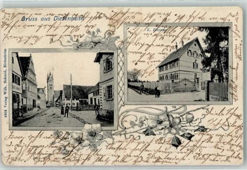 Dietenheim 1903 Kgl. Forstamt Kirchturm St. Martin