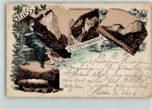 Stubbenkammer 1894 Vorläufer Wissower Klinken Königstuhl Herta-See Opferstein