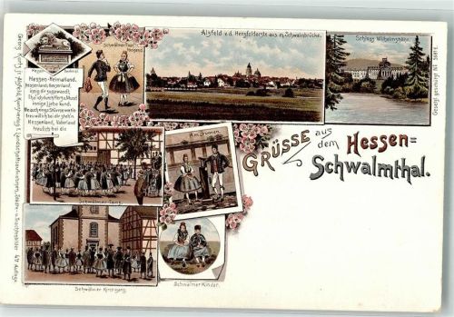 Alsfeld Schwälmtal Schwälmer Paar Schwälmer-Tanz Schwälmer Kirchgang Schloß Wilhelmshöhe Gedicht